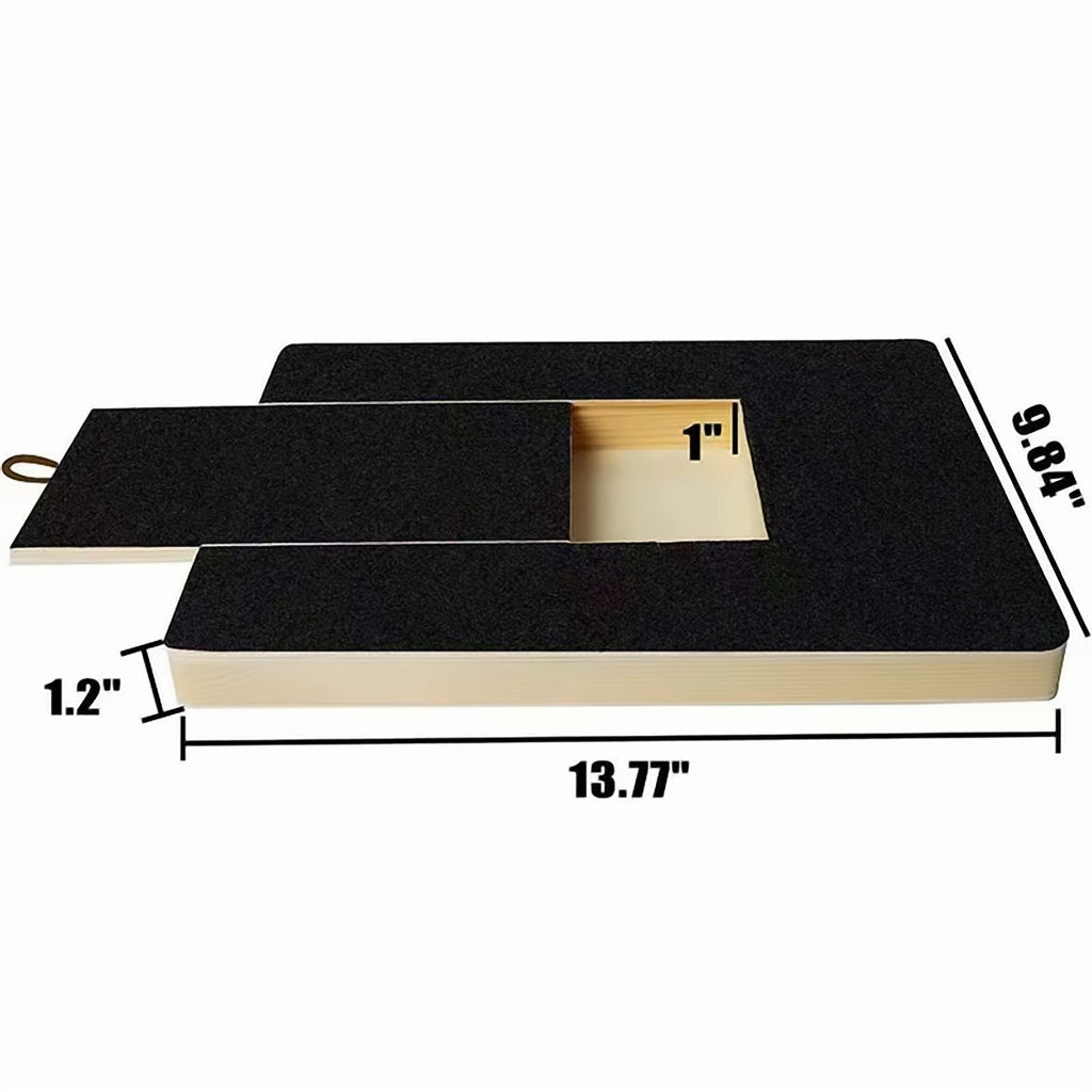 PawFile dimensions: 13.77 by 9.84 inches, 1.2 inch profile, 1 inch treat box